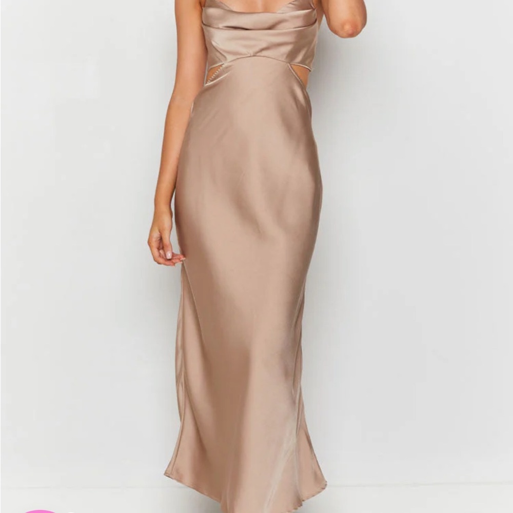 Beginning Boutique taleah cut out maxi mocha dress